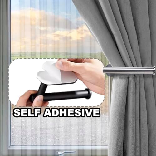MaxMona Adhesive Curtain Holdbacks, No Drill Tie Backs, 4 Pack - Image 2