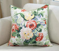 Vintage Rose Floral Print 20x20 Throw Pillow Cover by YugTex