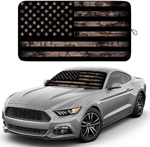 EcoNour Windshield Sun Shade for car & Window Tint – American Flag – UV & Heat by EcoNour