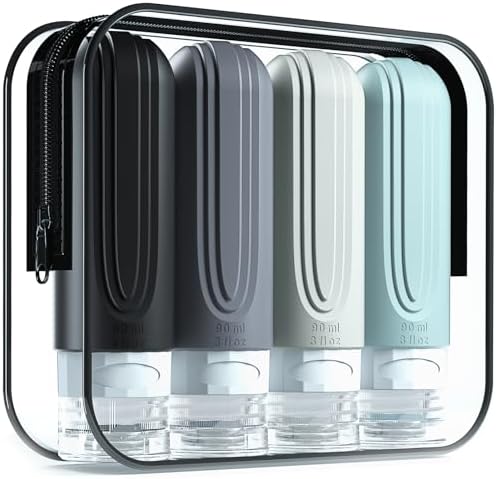 Mrsdry Travel Bottles for Toiletries, Tsa Approved 3oz Travel Size Containers by Mrsdry