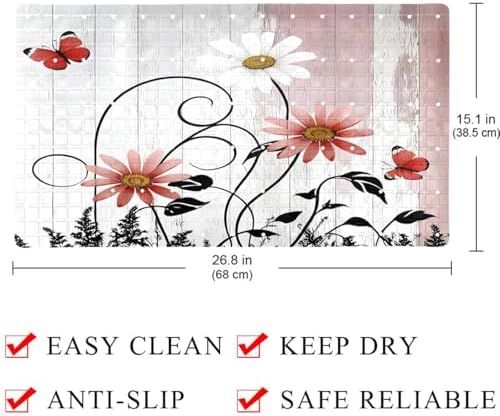 Shower Mat Bathtub Mat, 26.8x15.1 inch, Non-Slip Bath Mat - Image 4