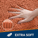 Chenille Bathroom Rug 30"x50" Coral, Large Plush Bath Mat - Image 3
