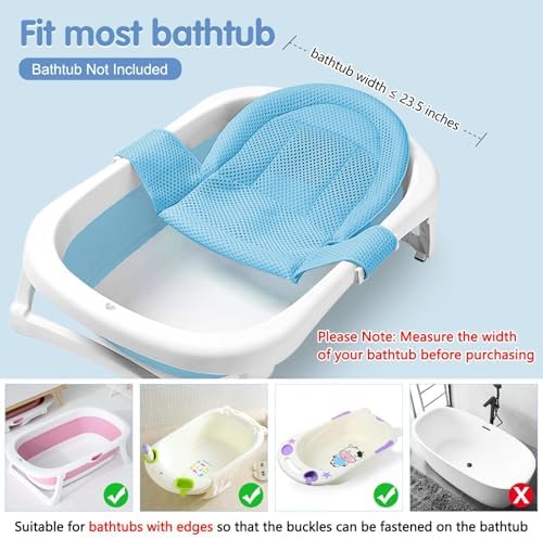 Colorlife Baby Bath Seat Support Net Infant Bathing Seat Support Mat, - Image 3