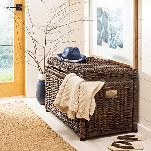 happimess Elijah 31" Wicker Storage Trunk Footlocker Chest - Image 2