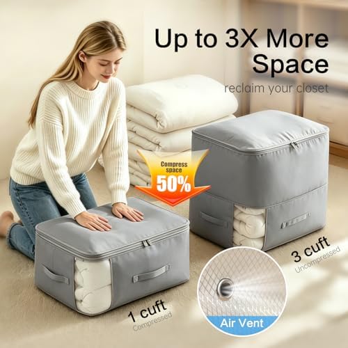 Comforter Storage Bag, Large Capacity Blanket Storage Bags 3-Layer Ultra Space - Image 2