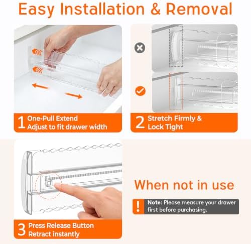 4 Pack 4" High Drawer Dividers for Clothes, 10.2"-16.5" Expandable - Image 6