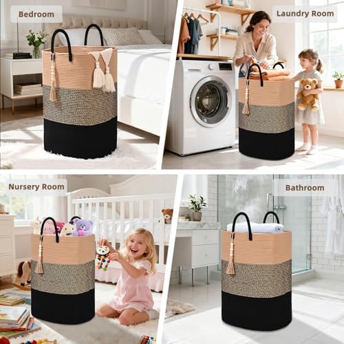 Woven Laundry Basket for Clothes, 100 L Large Rectangle Laundry Hampers - Image 5