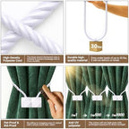 Hion Magnetic Curtain Tiebacks White 6pcs, Curtain Holdbacks Hooks Holders - Image 3