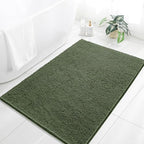 Chenille Bathroom Rug 40"x60" Loden Green, Large Plush Bath Mat by Kildoss