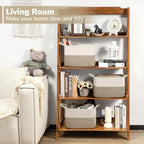 Goodpick Woven Storage Basket for Shelves, Light Brown - Image 2