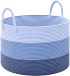 67L Large Woven Blanket Basket, Cotton Rope Baby Laundry Hamper by Degeyoyo