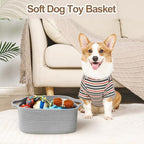 Cute Gray Gift Basket, Woven Baskets - Image 4