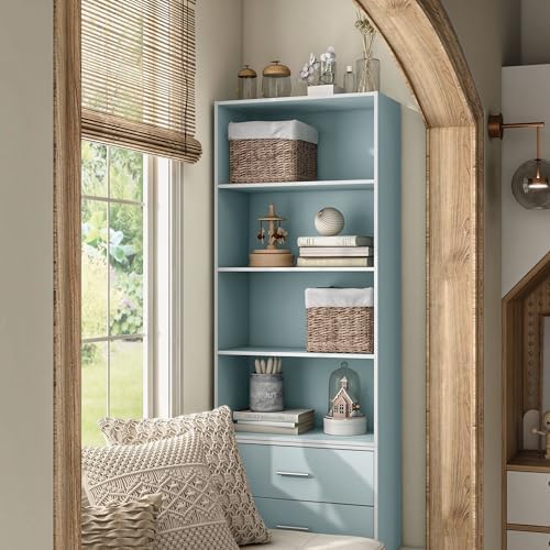 Homes: Inside + Out Apexa 4-Tier Cube Storage Organizer Shelves, Stackable Wood - Image 2