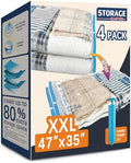 XXL Jumbo Vacuum Storage Bags, for Blanket, Comforters by StorageMaster