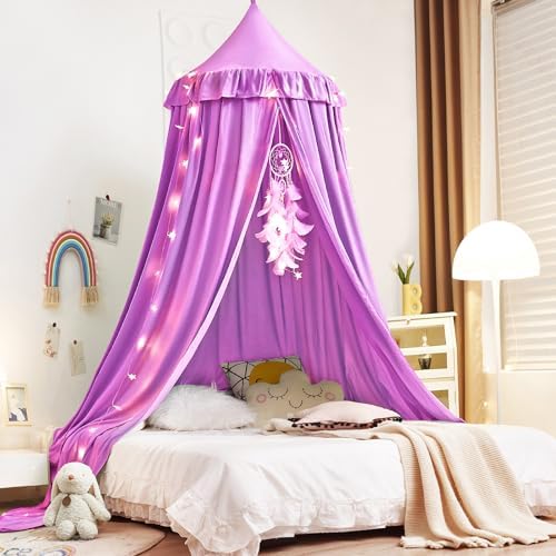 Kertnic Decor Princess Canopy for Girls Bed, Soft Smooth Playing Tent Canopy by Kertnic