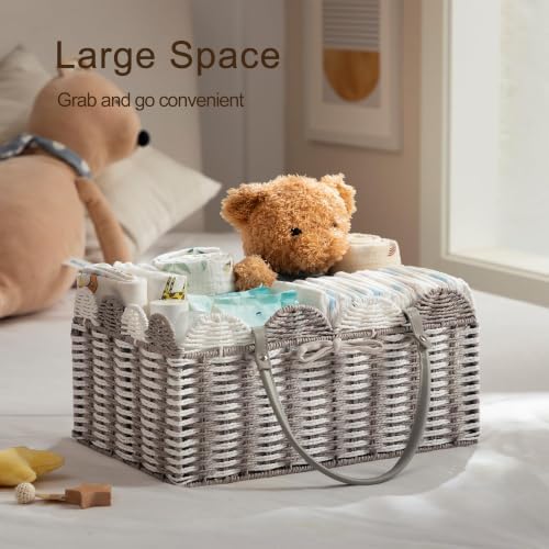 HBlife Large Baby Diaper Caddy, Paper Rope Storage Baskets Nursery Bin - Image 2