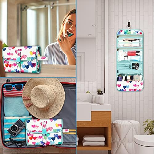 FINTIE Portable Toiletry Cosmetic Travel Bag Hanging Makeup Organizer - Image 6