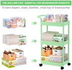 Volnamal Diaper Caddy, 3 Tier Rolling Cart - Image 2