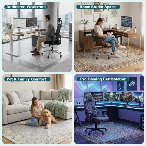 Office Chair Mat for Carpet, Non-Slip Plastic Mat for Office Chair, Desk & - Image 7