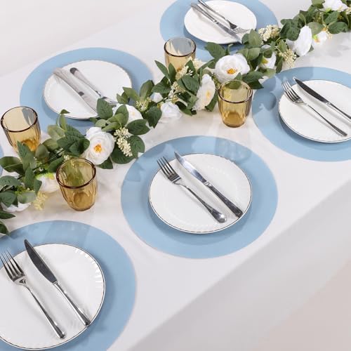 SHACOS 100 PCS Round Paper Placemats 13 inch Disposable Paper Place Mats - Image 4