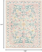 Wonnitar Floral Large Rugs for Living Room, Soft Light Pink Rug Washable 9x12 - Image 2