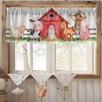 Unisex Farm Animals Cow Chicken Horse Nursery Short Curtain Valance - Image 3
