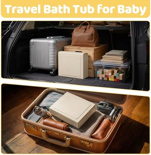 Collapsible Baby Bathtub for Newborn to Toddler, Foldable Toddler Bathtub - Image 5