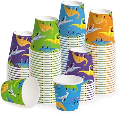 WRAPAHOLIC 3oz Dinosaur Bathroom Cups by WRAPAHOLIC