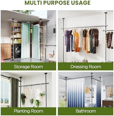 SUNALLY Room Divider Curtain Rod, No Drilling 28-140in Wall Divider - Image 6
