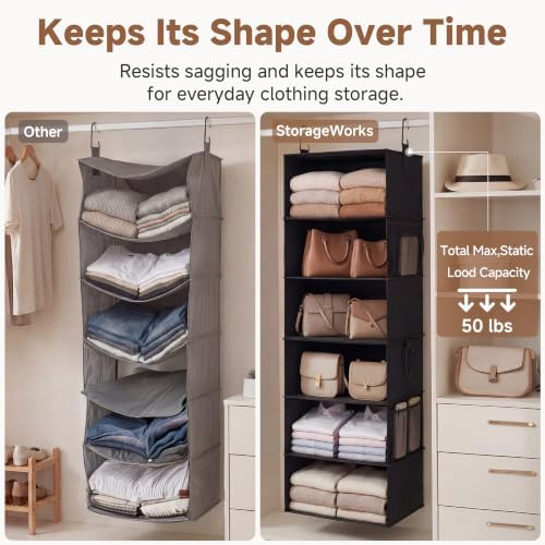 StorageWorks Hanging Closet Organizer, 6-Shelf - Image 5