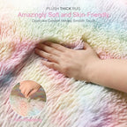 6x9 Thick Unicorn Rug for Girls Bedroom, Rainbow Plush Shag Carpet - Image 2