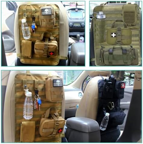 Car Seat Back Organizer, Tactical MOLLE Sag Proof Vehicle Panel Backseat Cover - Image 6