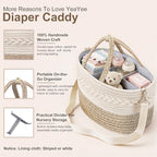 Baby Diaper Caddy Organizer, 5 Grids, 8 Pockets, Shoulder Strap Portable - Image 2