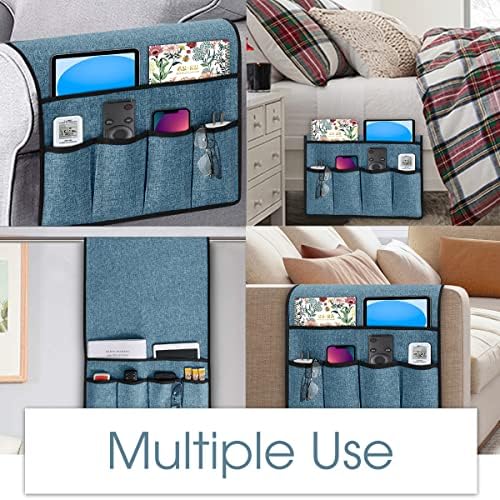 Joywell Remote Control Holder Armchair Caddy Armrest Organizer Grey-Blue - Image 5