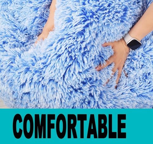 Fluffy Stuffed Animal Storage Bean Bag Chair Cover, Faux Fur Comfy Bean Bag - Image 7
