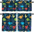 Boys Dinosaur Valance Curtains, Cartoon Dino Blackout Kids Window Treatments by Unknown