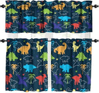 Boys Dinosaur Valance Curtains, Cartoon Dino Blackout Kids Window Treatments by Unknown