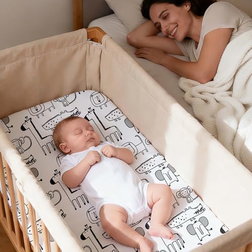 Baby Bassinet Sheets Girl Boy, 3 Pack Fitted Bassinet Sheet - Image 6