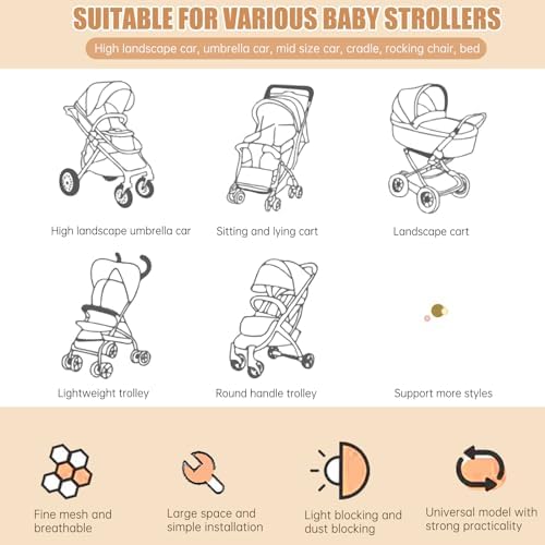 Baby Mosquito Net for Stroller Durable Protection Bug Netting Mesh Cover - Image 5