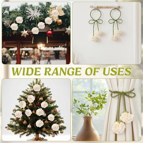 Tegeme 4 Pcs Curtain Tiebacks Flower Curtain Holdbacks Boho Floral Drapery - Image 5