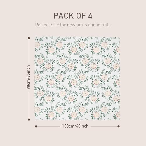 GLLQUEN BABY Muslin Swaddle Blankets 4Pk Receiving Blanket Large 35" x 40" - Image 5