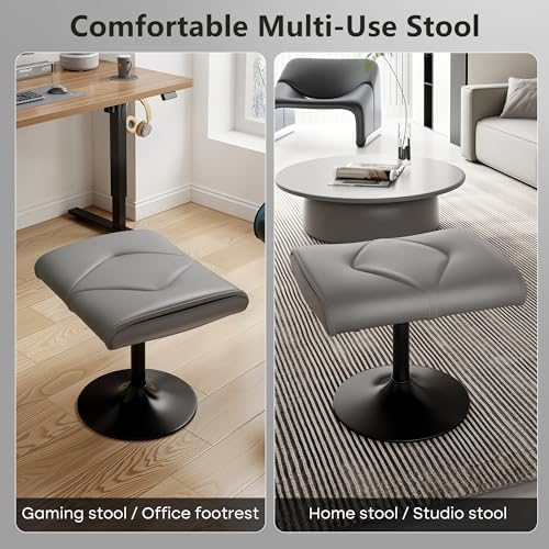 VECELO Foot Rest Under Desk Ottoman, PU Height Adjustable Footrest - Image 4