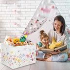 Boho Flower Nursery Basket, Waterproof collapsible storage box, Fall Wildflower - Image 4