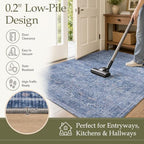 JOLLYVOGUE 5x7 Area Rugs for Living Room, Vintage Washable Rug, Dusk Blue - Image 6