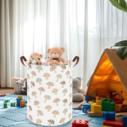 Mushroom hamper, Laundry Basket, Collapsible Canvas Waterproof Storage Bin - Image 4
