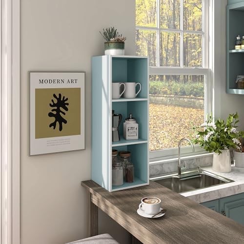 Homes: Inside + Out Apexa 3-Cube Storage Organizer Shelves, Stackable Wood - Image 6