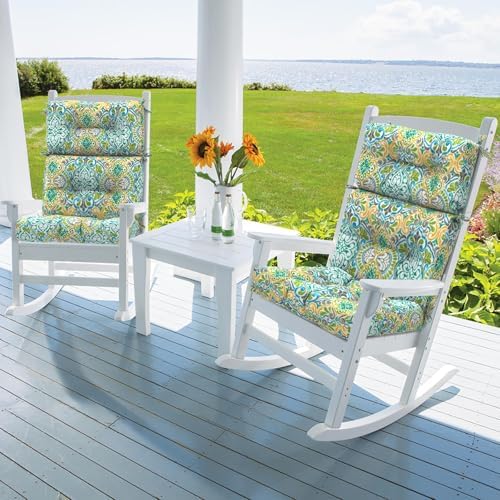 DYTXIII Outdoor High Back Chair Cushions Set of 2, Water Repellent Tufted - Image 2