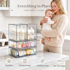 TIPGO Clear Stackable Storage Drawers, Baby Bottle Organizer, Easily-Access - Image 7