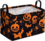 Pumpkin Pattern Storage Basket Gift Shelf Basket Storage Bin, Nursery Basket by KUNRO