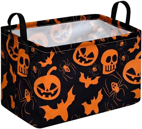 Pumpkin Pattern Storage Basket Gift Shelf Basket Storage Bin, Nursery Basket by KUNRO